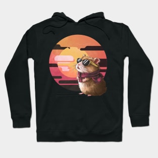 Retro hamster vintage retro sunset hamster lover Hoodie